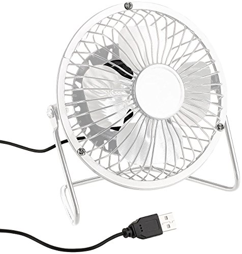 Sichler Haushaltsgeräte USB Lüfter: Mini-USB-Tischventilator, Vollmetall, neigbar um 360°, 2,5 W, Ø 10 cm (Ventilator mit USB, USB Venti, Laptop Tisch) von Sichler Haushaltsgeräte