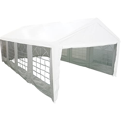 Seitenteile weiß zu Event Pavillon 4x8 Meter, Bezug aus Polyethylen, 140g/m² in weiß, 4 Stück von Siena Garden