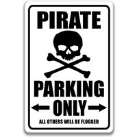 Pirat Parkplatz Nur, Piraten-Party-Dekor, Piraten-Liebhaber-Geschenk, Piraten-Dekor, Totenkopf-Schild, Kinder-Party-Dekor S-Prk009 von SignsbyLindaNee