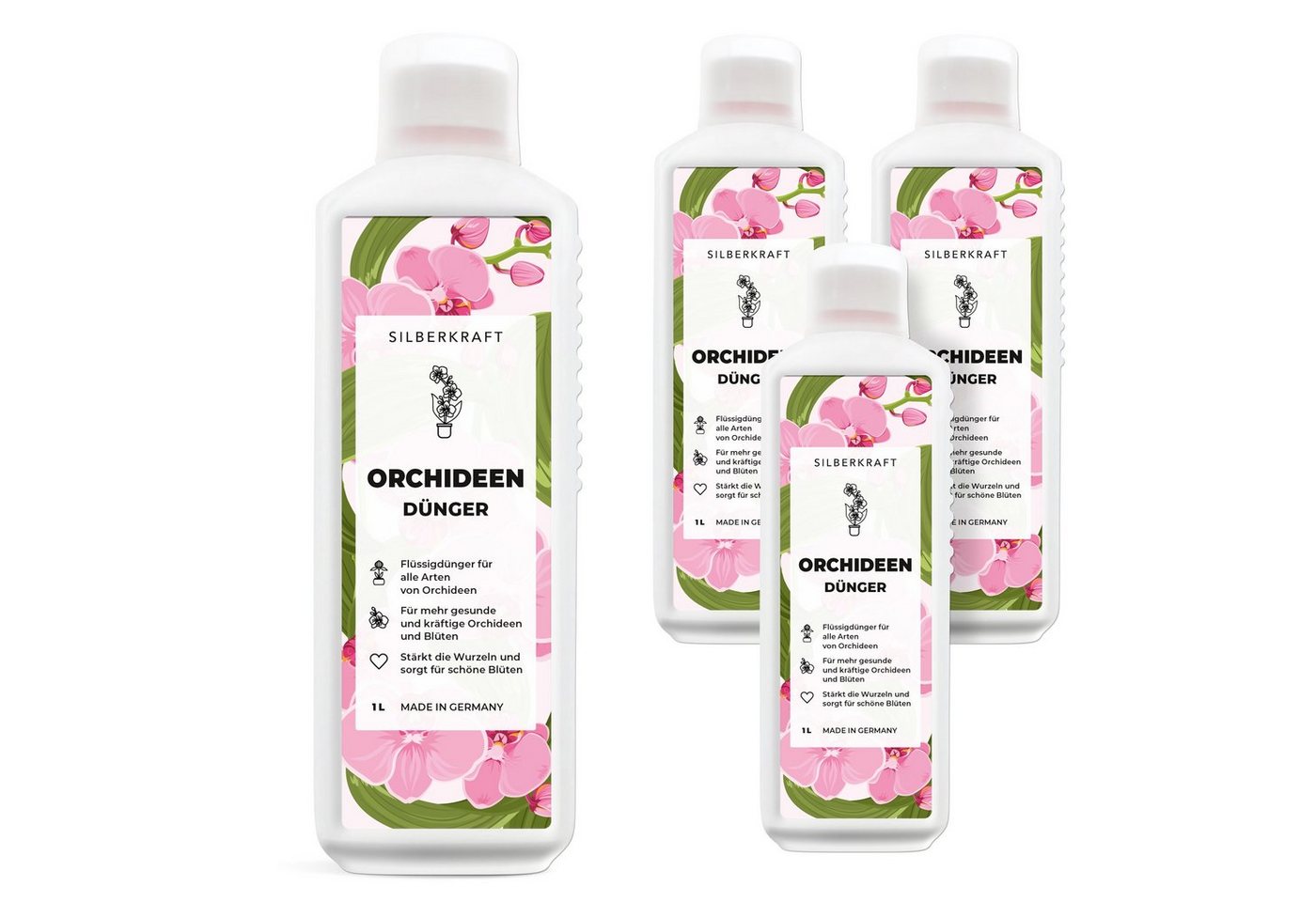 Silberkraft Blumendünger Orchideen Dünger für alle Arten von Orchideen, 4-St., Optimale Düngung speziell für Orchideen von Silberkraft