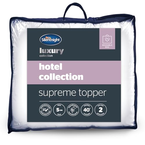 Silentnight Hotel Collection Matratzenauflage Super King – luxuriös, weich, seidig, bequem, 5 cm dick, tiefer Matratzenschoner mit tiefen elastischen Bändern, Super King – 200 x 180 cm von Silentnight