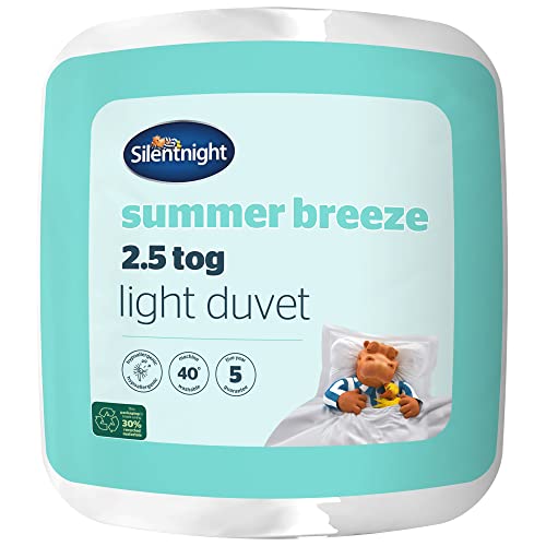 Silentnight Summer Breeze Bettdecke für Einzelbett, 2,5 Tog, leichte Sommerdecke, ideal für warme Nächte und heiße Schläfer, hypoallergen und maschinenwaschbar, Einzelbett, 200 x 135 cm von Silentnight