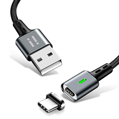 20cm PLATINUM Nylon Magnet USB C Schnellladekabel Quick Charge 3.0 Datenkabel - 1x Kabel + 1x USB-C Stecker von SilicOne