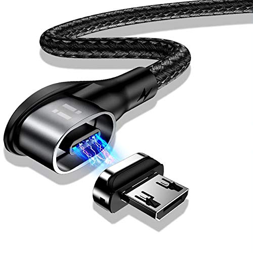 50cm 90 Grad PLATINUM Nylon Magnet Micro USB Schnellladekabel Quick Charge 3.0 Datenkabel - 1x Winkel Kabel + 1x Micro USB Stecker von SilicOne