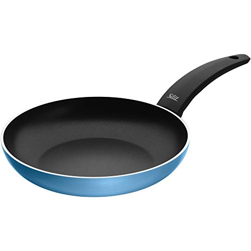 Silit Belluna Bratpfanne 24 cm Induktion, Aluminium beschichtet, Kunststoffgriff, für schonendes Braten, blau von Silit