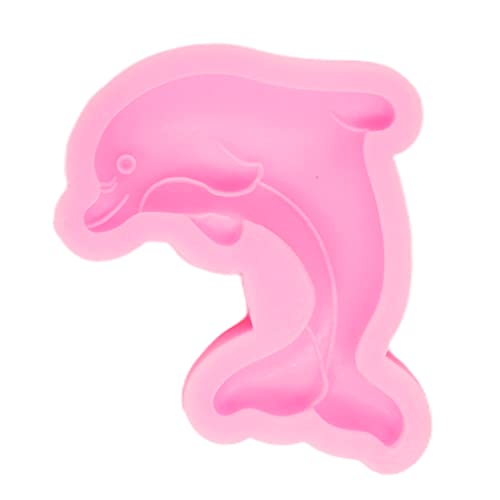 Schokoladenform Delphin Kuchenbackform Rosa Silikon Kindergeburtstag Weihnachten 7,7 x 5,9 x 1 cm rosa Silikonform Zubehör für Kuchen Eis Schokolade Brot Dessert Pudding BPA Free BPA Frei von Silver-Stage