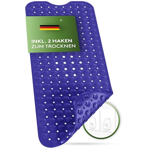 SilverRack Badewannenmatte 100x40 cm (Lila) - Antirutschmatte Badewanne BPA frei für Kinder und Babys - Duschmatte schimmelresistent & maschinenwaschbar - Badematte rutschfest von SilverRack