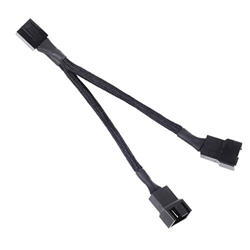 SilverStone 40102 SST-CPF01 - 10 cm PWM Lüfter Splitter Kabel für 2 Lüfter, schwarz gesleevt von SilverStone Technology