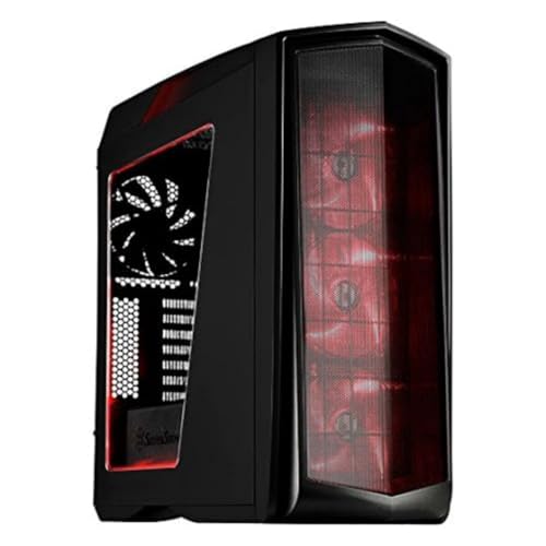 SilverStone SST-PM01BR-W - Primera ATX Gaming Tower Gehäuse, hochleistungsfähiges Kühlsystem, mit Fenster und roten LED, schwarz von SilverStone Technology