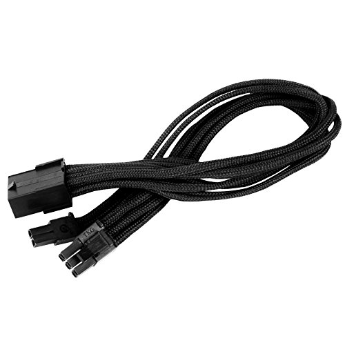 SilverStone SST-PP07-PCIB - Netzteil-Verlängerungskabel 25cm 8pin auf PCI-E 6+2pin, schwarz von SilverStone Technology