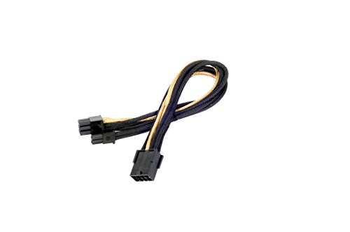 SilverStone SST-PP07-PCIBG - Netzteil-Verlängerungskabel 25cm 8pin auf PCI-E 6+2pin, schwarz/gold von SilverStone Technology