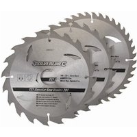 3 x Hartmetall Kreissägeblätter Set 184 x 30 mm mit 20, 24 u. 40 Zähnen von Silverline