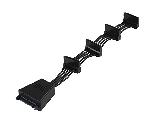 SilverStone SST-CP06 - SATA Adapter Kabel, 1 auf 4 SATA Stecker, 2x 2200μF Kondensatoren von SilverStone Technology