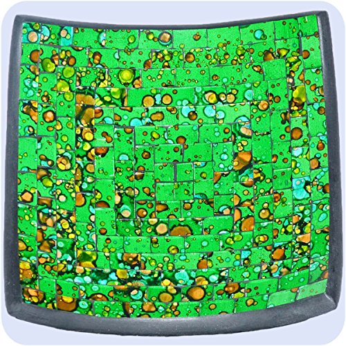 Simandra Mosaikschale Tonschale Glasschale Dekoschale Mosaik Kunsthandwerk Glassteine Deko Quadrat bunt mittel Color Grün von Simandra