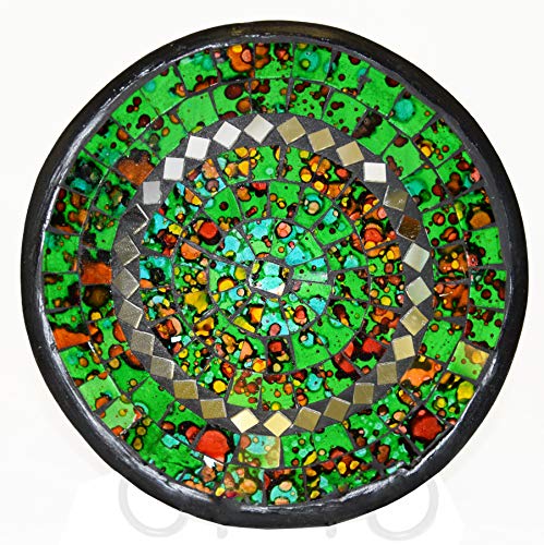 Simandra Mosaikschale Tonschale Glasschale Dekoschale Mosaik Kunsthandwerk Glassteine Deko rund Spiegel L Farbe Grün von Simandra