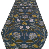 Teal Blau Gelb Grau Kaninchen Tischläufer 100-250cm von SimplyDivineThings