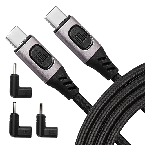 SinLoon 100 W USB-C-zu-USB-C-Schnellstromkabel, unterstützt bis zu 5 A 20 V mit DC35135-Umwandlungskopf, 5 V 9 V 12 V, kann die Leistung auf 65 W reduzieren (cable with DC 35135) von SinLoon