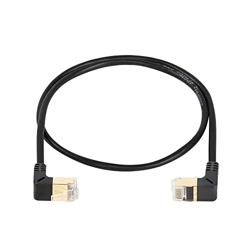 SinLoon RJ45 Cat8 Ethernet-Kabel, 90-Grad-Stecker auf Stecker, Hochgeschwindigkeits-Cat8-Netzwerkkabel, 40 Gbit/s 2000 MHz SFTP-Patchkabel für Router-Modem-Server (UP to down) von SinLoon