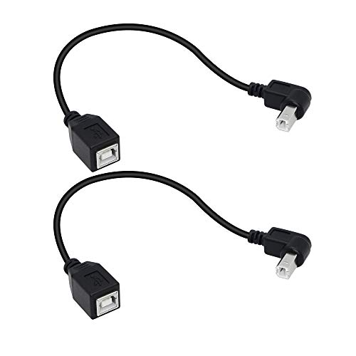 SinLoon USB 2.0 Typ-B Druckerkabel, USB 2.0 B Buchse auf Typ B Stecker (90 Grad UP), kurzes Verlängerungskabel für Drucker, Scanner, mobile HDD und mehr (bis 2) von SinLoon