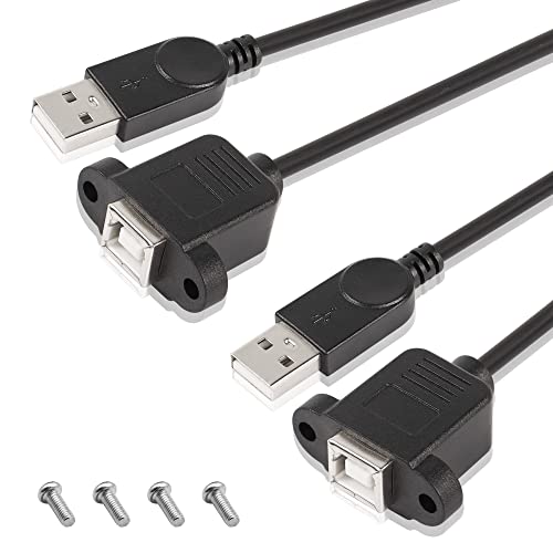 SinLoon USB 2.0 Typ-B Druckerkabel 2Pcs USB 2.0 A Stecker zu B Buchse Drucker kurzes Verlängerungskabel für Drucker und Scanner-1.6FT von SinLoon