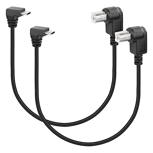 SinLoon USB-B-auf-USB-C-Druckerkabel, 2 Stück, USB2.0-Typ-B-auf-Typ-C-Kabel, kompatibel mit Drucker, MIDI-Controller, MIDI-Tastatur und mehr (Type B (left)) von SinLoon