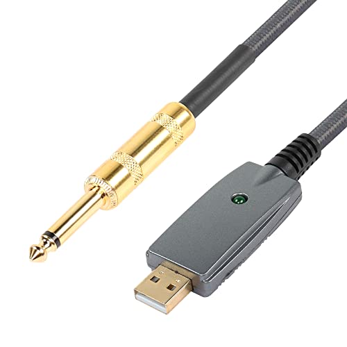 SinLoon usb to guitar jack cable USB to 6.35mm Guitar Interface 10FT Studio Audio Cable Guitar Computer Connector Cord Adapter for Instruments Recording Singing von SinLoon