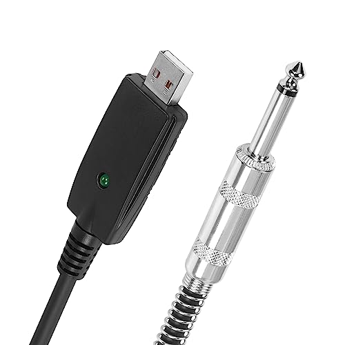 SinLoon usb to guitar jack cable USB to 6.35mm Guitar Interface 10FT Studio Audio Cable Guitar Computer Connector Cord Adapter for Instruments Recording Singing von SinLoon