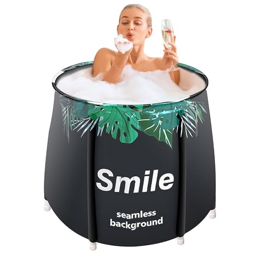 Sinbide Badewanne, 70x70cm Faltbare und tragbare Badewanne für Erwachsene & Kinder, Familie Badewanne für SPA、Eisbad, Outdoor Bewegliche Badewanne (grün) von Sinbide