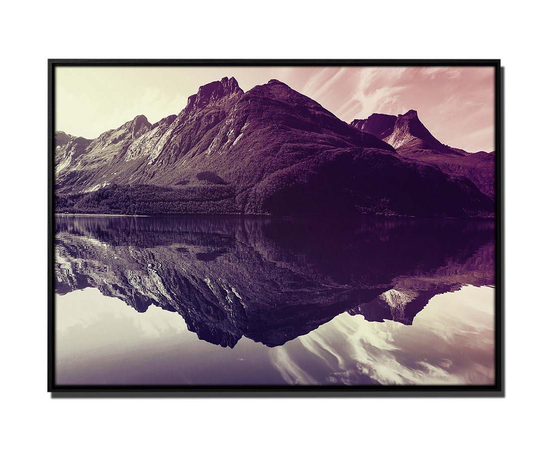 Sinus Art Leinwandbild 105x75cm Leinwandbild Petrol Natur Bergsee von Sinus Art