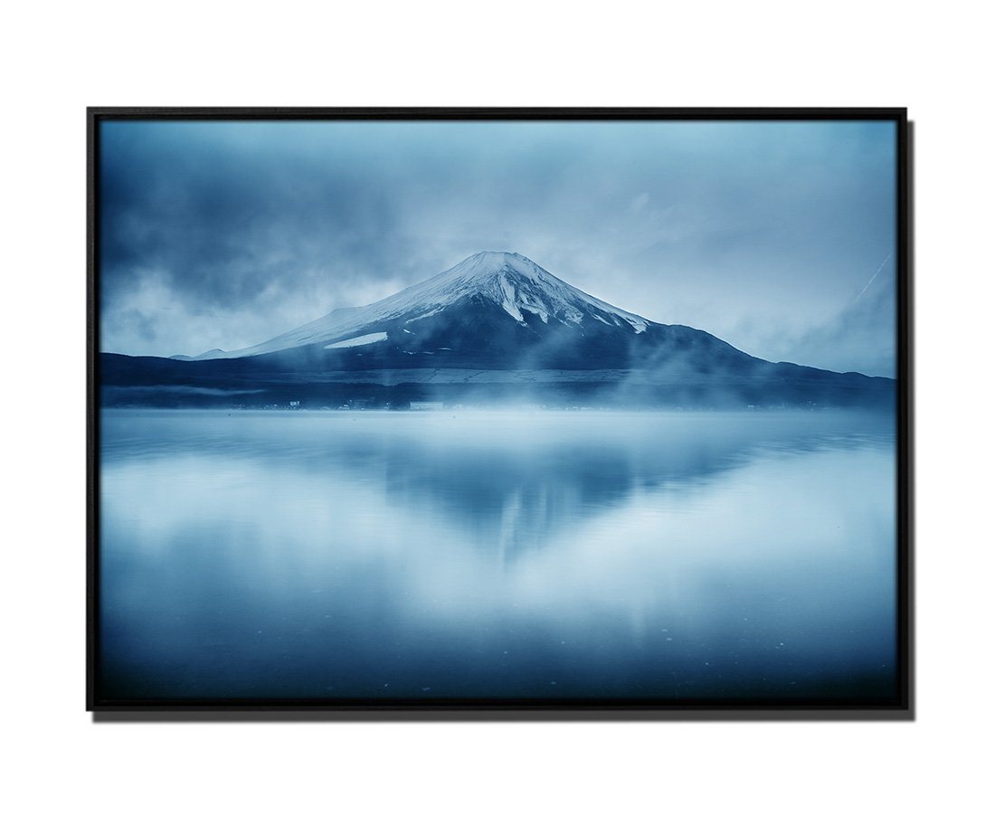 Sinus Art Leinwandbild 105x75cm Leinwandbild Petrol Natur Fujisan Japan. von Sinus Art