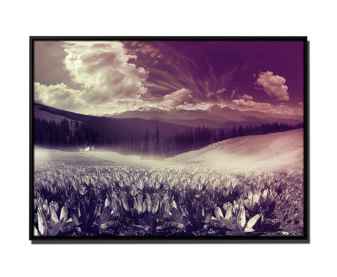 Sinus Art Leinwandbild 105x75cm Leinwandbild Petrol Natur Landschaft Ukraine Berg von Sinus Art