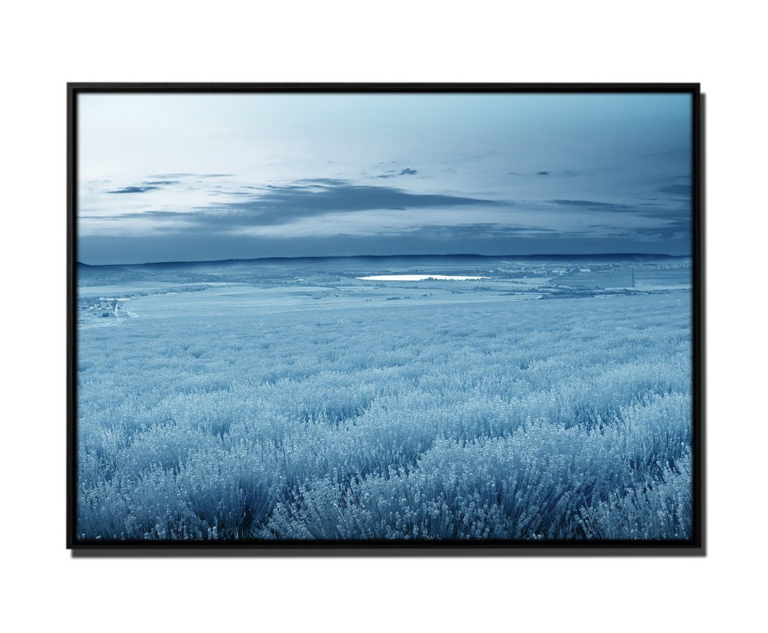 Sinus Art Leinwandbild 105x75cm Leinwandbild Petrol Natur Lavendel Sonnenuntergang von Sinus Art