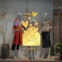 Liebesbotschaft - Valentinstag Shop Schaufenster Display, Happy Valentine's Day, Dekoration, Abnehmbare Fenster Vinyl von SirFaceWindows