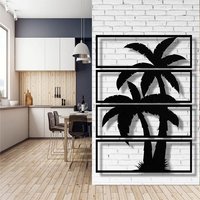 Metall Wandkunst, Palmen Dekor 4 Panels, Baum Baumschild, Wanddekoration, Wandbehang, Home Wohnzimmer Dekoration von SiriusWallArt
