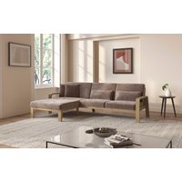 sit&more Ecksofa "Kolding L-Form", Armlehnen aus Buchenholz in natur, verschiedene Bezüge und Farben von Sit&More