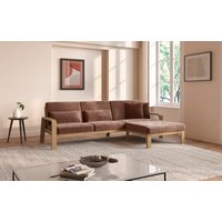 sit&more Ecksofa "Kolding L-Form", Armlehnen aus Buchenholz in natur, verschiedene Bezüge und Farben von Sit&More