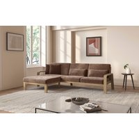 sit&more Ecksofa "Kolding L-Form", Armlehnen aus Buchenholz in natur, verschiedene Bezüge und Farben von Sit&More