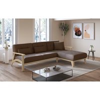 sit&more Ecksofa "Billund L-Form", Armlehnen aus Buchenholz in natur, verschiedene Bezüge und Farben von Sit&More