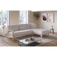 sit&more Ecksofa "Billund L-Form", Armlehnen aus Buchenholz in natur, verschiedene Bezüge und Farben von Sit&More