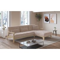 sit&more Ecksofa "Billund L-Form", Armlehnen aus Buchenholz in natur, verschiedene Bezüge und Farben von Sit&More