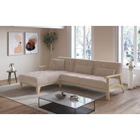 sit&more Ecksofa "Billund L-Form", Armlehnen aus Buchenholz in natur, verschiedene Bezüge und Farben von Sit&More