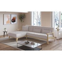 sit&more Ecksofa "Billund L-Form", Armlehnen aus Buchenholz in natur, verschiedene Bezüge und Farben von Sit&More