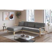 sit&more Ecksofa "Billund L-Form", Armlehnen aus Buchenholz in natur, verschiedene Bezüge und Farben von Sit&More