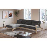 sit&more Ecksofa "Billund L-Form", Armlehnen aus Buchenholz in natur, verschiedene Bezüge und Farben von Sit&More