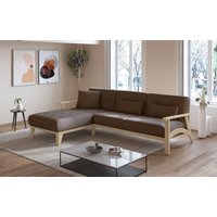 sit&more Ecksofa "Billund L-Form", Armlehnen aus Buchenholz in natur, verschiedene Bezüge und Farben von Sit&More