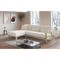 sit&more Ecksofa "Billund L-Form", Armlehnen aus Buchenholz in natur, verschiedene Bezüge und Farben von Sit&More