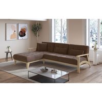 sit&more Ecksofa "Billund L-Form", Armlehnen aus Buchenholz in natur, verschiedene Bezüge und Farben von Sit&More