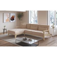 sit&more Ecksofa "Billund L-Form", Armlehnen aus Buchenholz in natur, verschiedene Bezüge und Farben von Sit&More