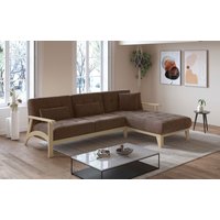 sit&more Ecksofa "Billund L-Form", Armlehnen aus Buchenholz in natur, verschiedene Bezüge und Farben von Sit&More