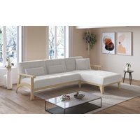 sit&more Ecksofa "Billund L-Form", Armlehnen aus Buchenholz in natur, verschiedene Bezüge und Farben von Sit&More